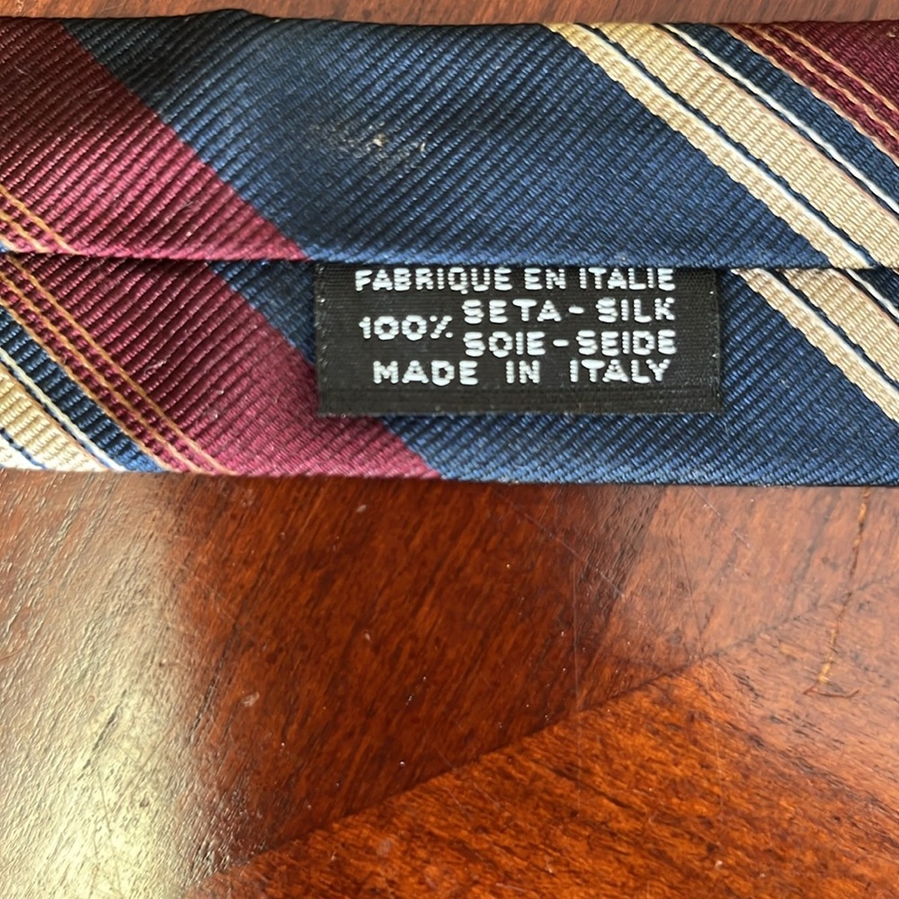 Chanel Men’s 100% Silk Tie Diagonal Stripe - Picture 7 of 7